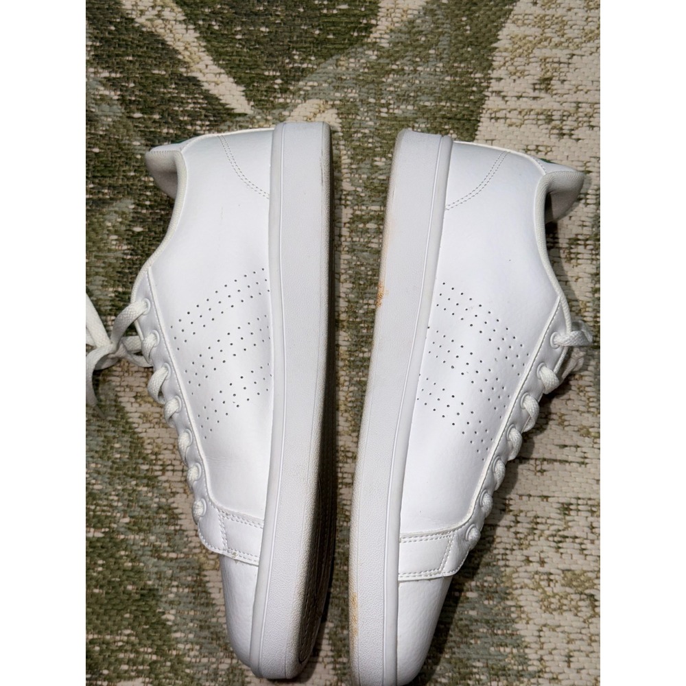 Adidas Advantage Cloudfoam White Green Mens Sneakers AW3914 Size 10.5